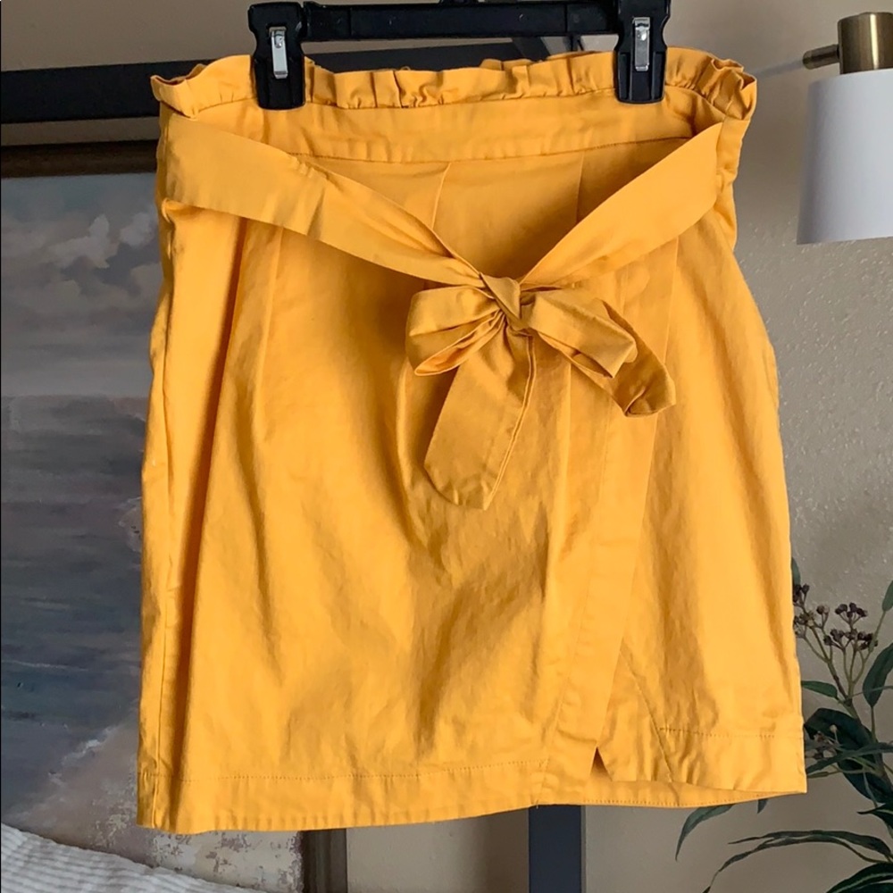 Paper bag waist midi skirt